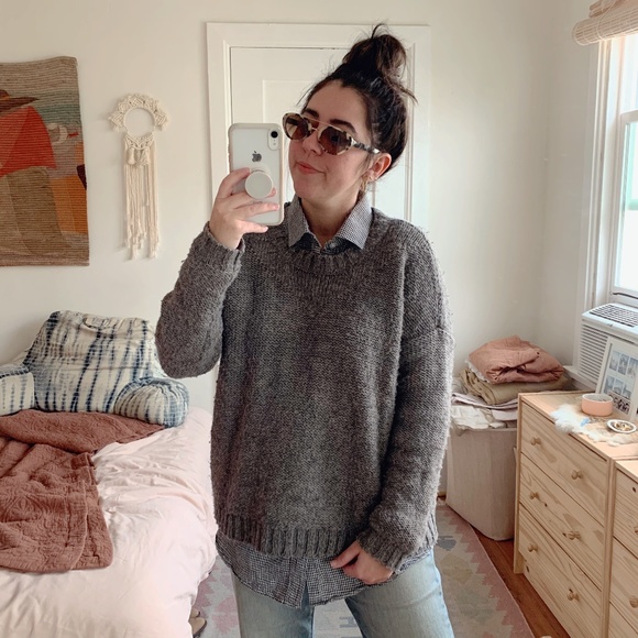 Vintage Sweaters - Vintage! Cozy Grey Sweater